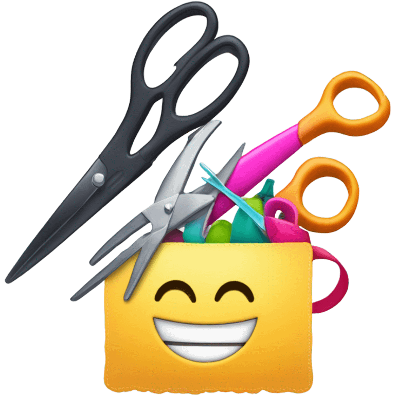 Create an emoji of a discount coupon with a hair-related theme. The coupon should have a design with scissors, a comb, and a hairdryer, symbolizing a discount for haircuts or hair treatments. Make it colorful and eye-catching, with a bold ‘10% OFF’ written on it in a fun, playful font. emoji