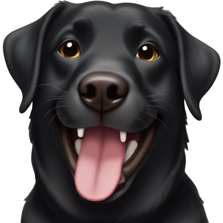 Black lab as a laughing emoji emoji