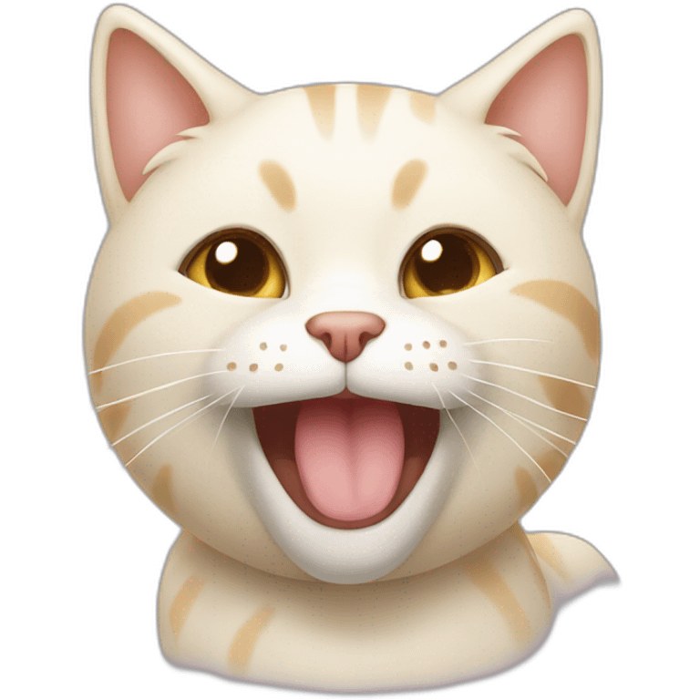 cream cat smiling with his teath emoji