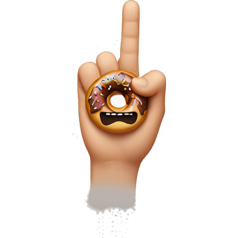 Middle finger with donut on it emoji