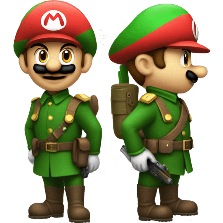 Mario and Luigi soldier emoji