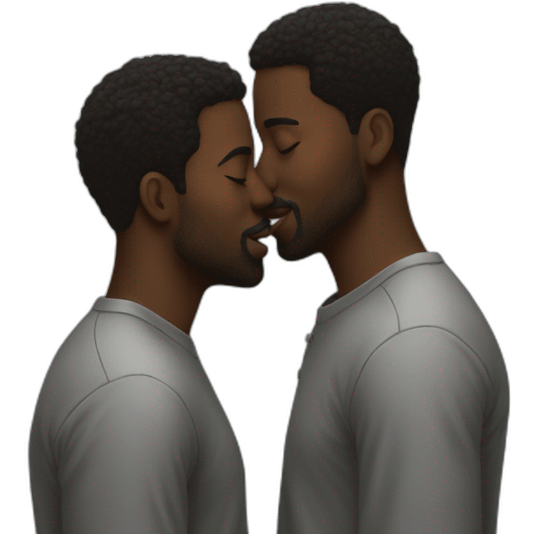 two black men kissing emoji