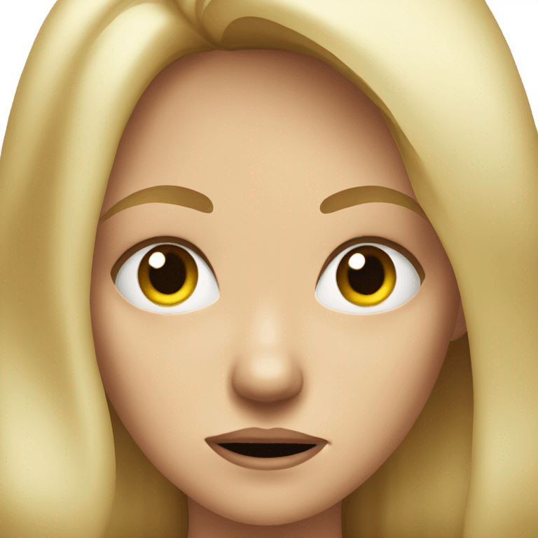 blonde girl with angry face emoji