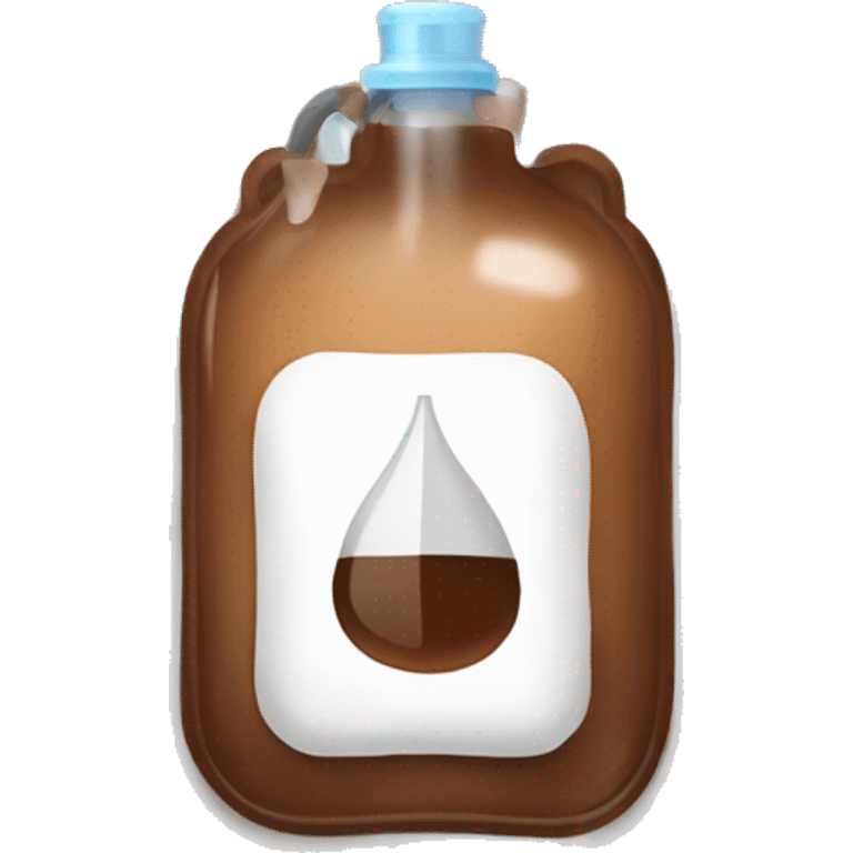 An IV bag filled with brown liquid. emoji