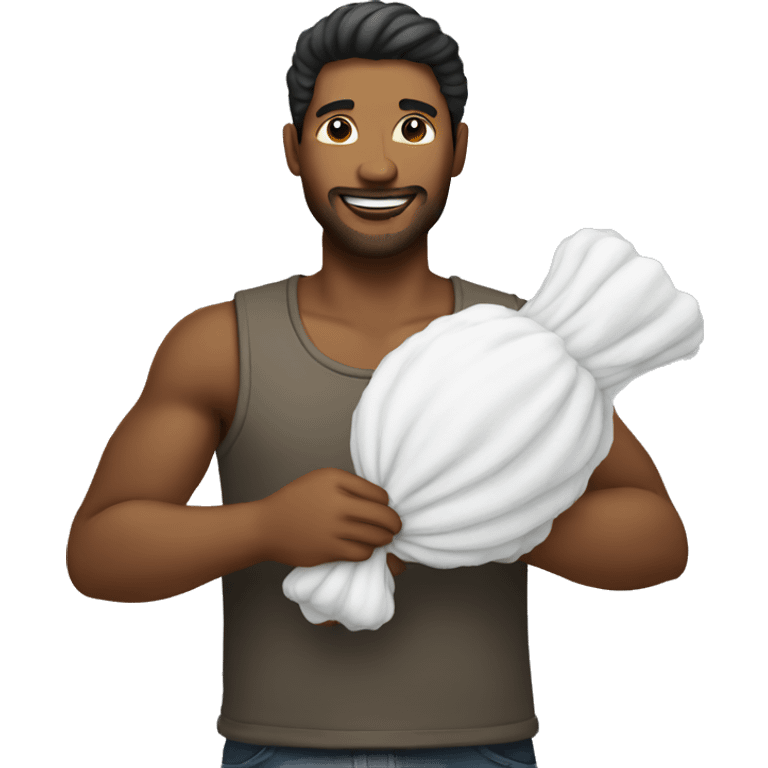 man holding cotton emoji