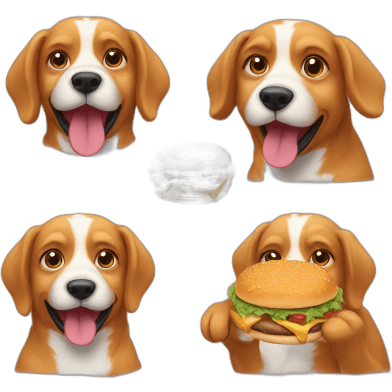 Dog eating burger emoji