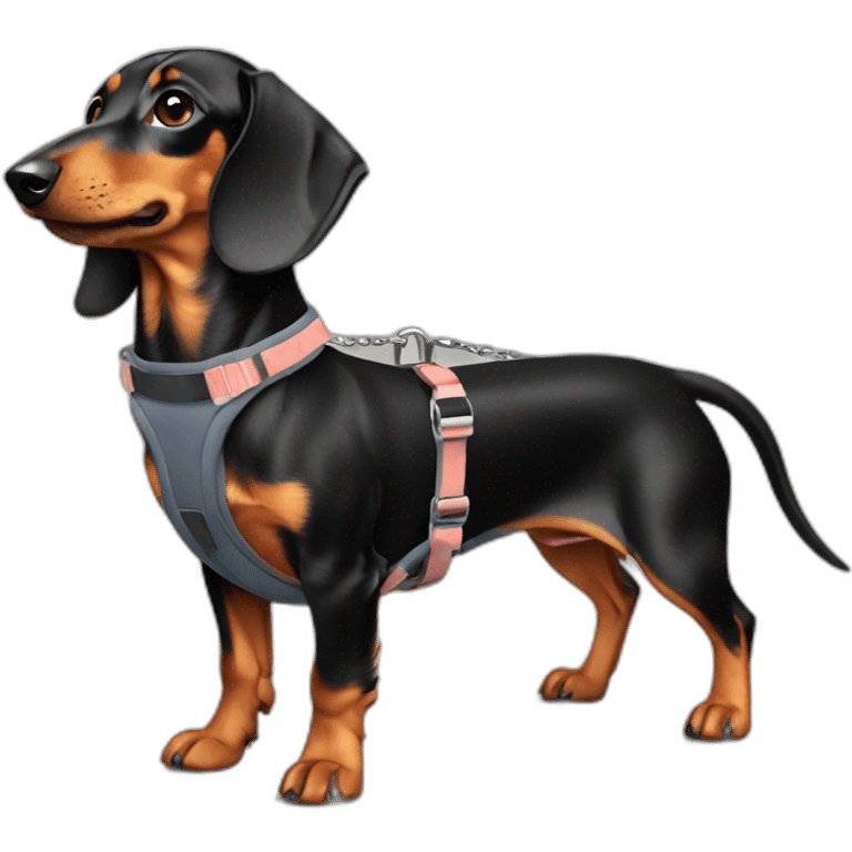 dachshund with soft harness in your body  emoji