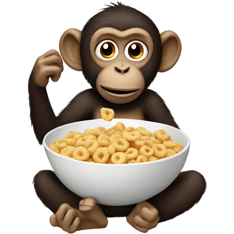 monkey eating cereal emoji