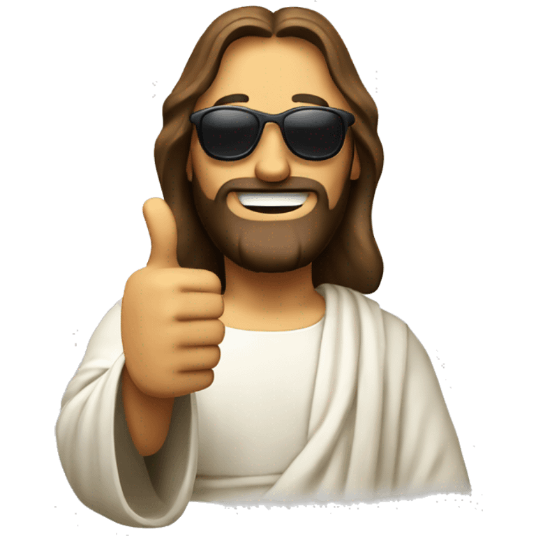 Jesus with Sunglasses and thumbs up emoji