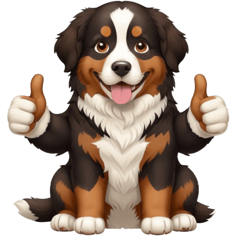 bernese mountain dog giving a thumbs up emoji