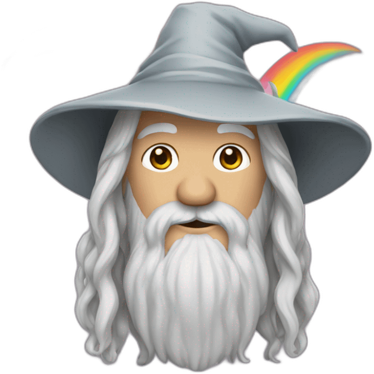 gandalf with rainbow colored beard emoji