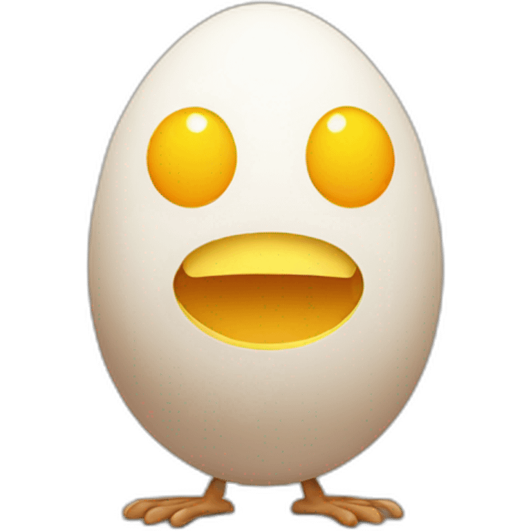 Egg with arms and legs and face emoji