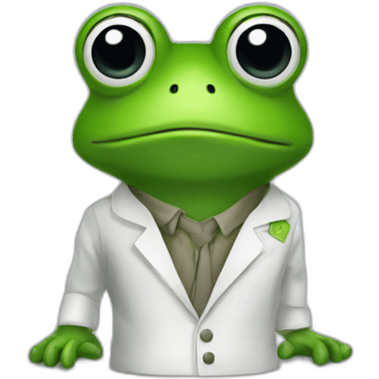 A physicist frog emoji