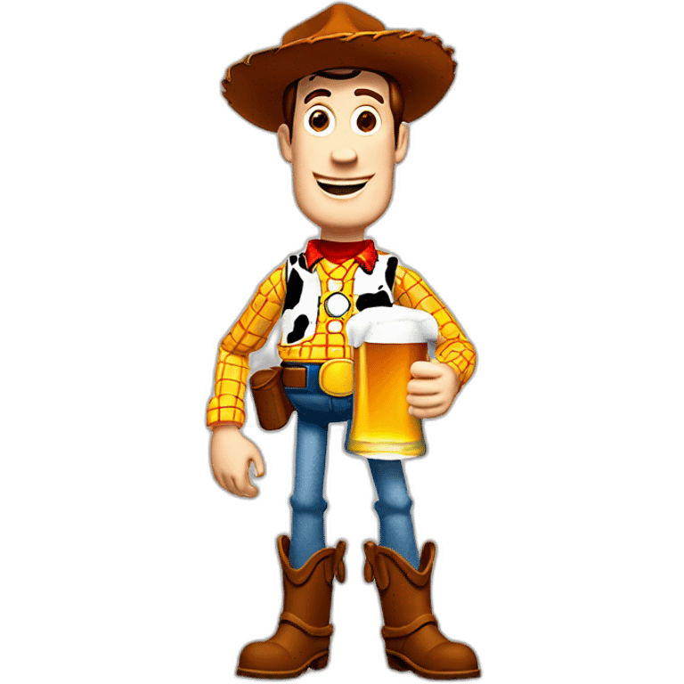 woody toy story holding a beer emoji