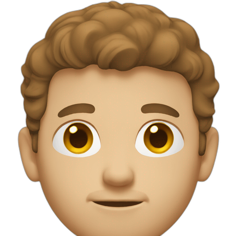 White man with brown hair in laptop emoji