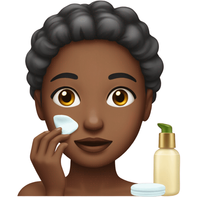 Girl wearing skin care emoji