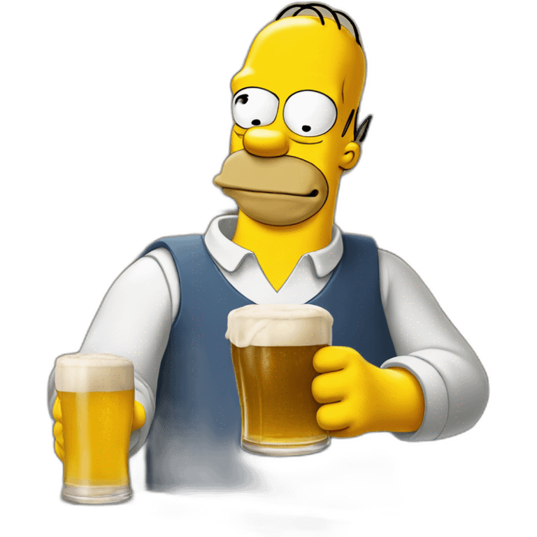 homer simpson drinking a beer emoji