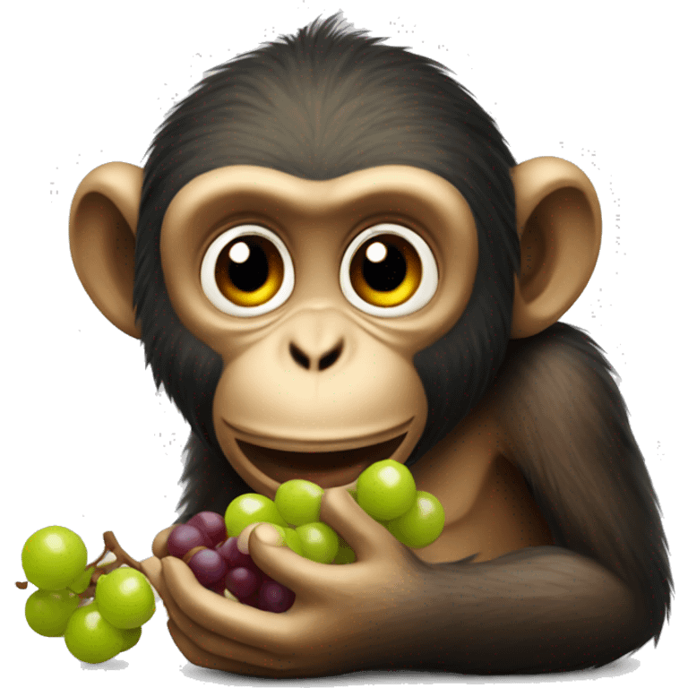 Monkey eating grapes emoji