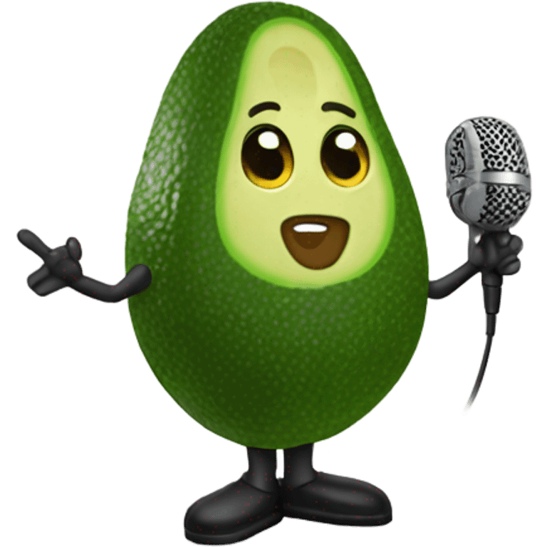 avocado with mic emoji