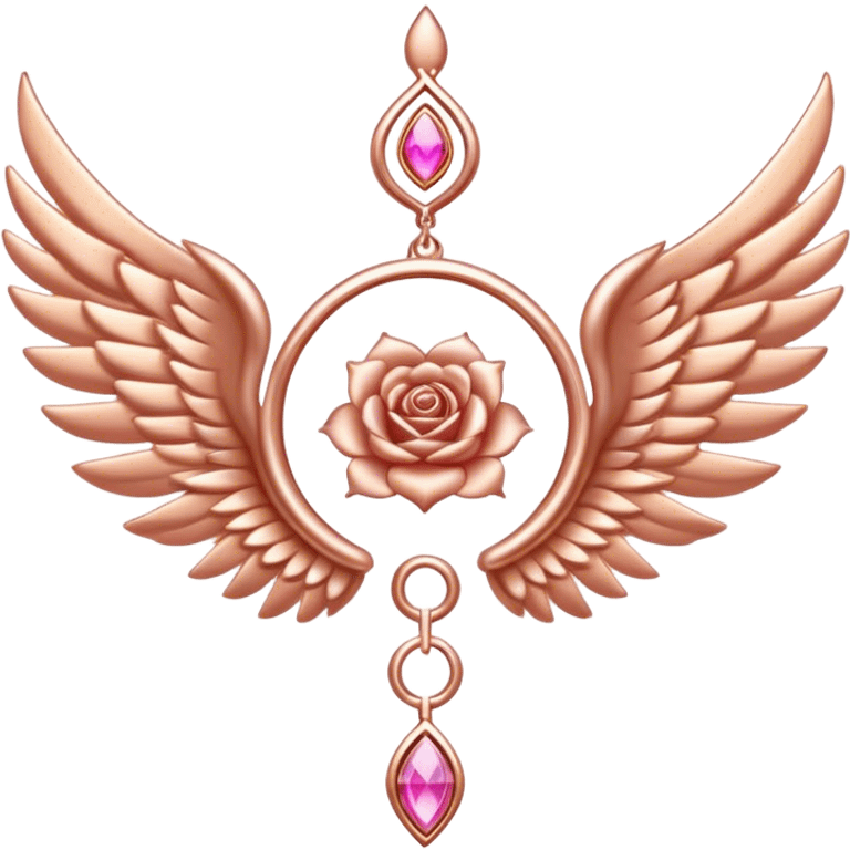 Rose gold wing of the chakra spirituality emoji