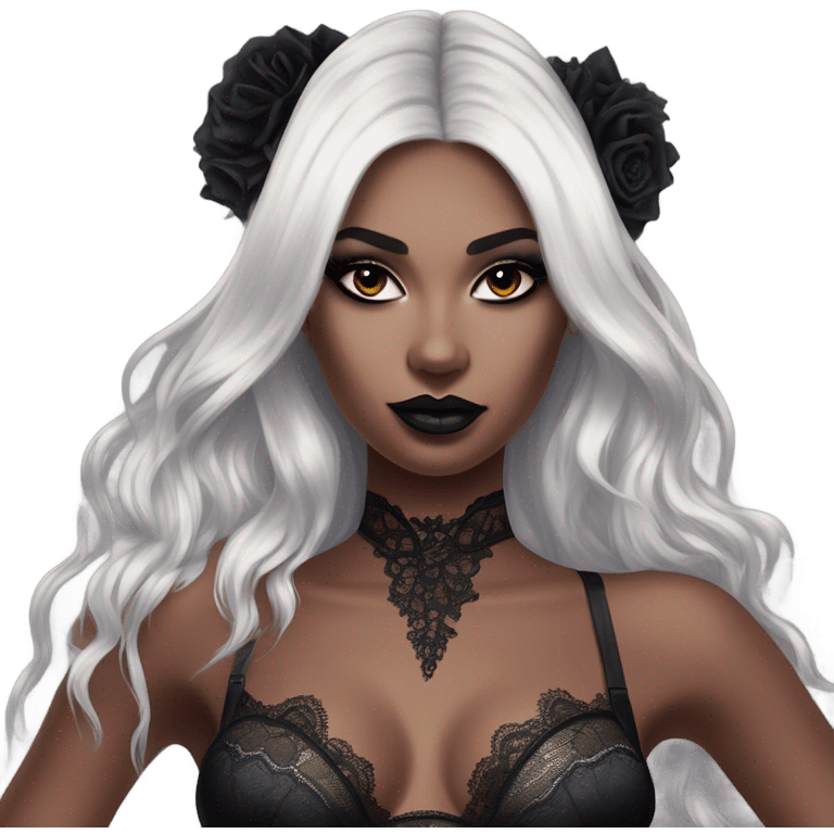 Hyper Realistic Goth victoria secret model emoji