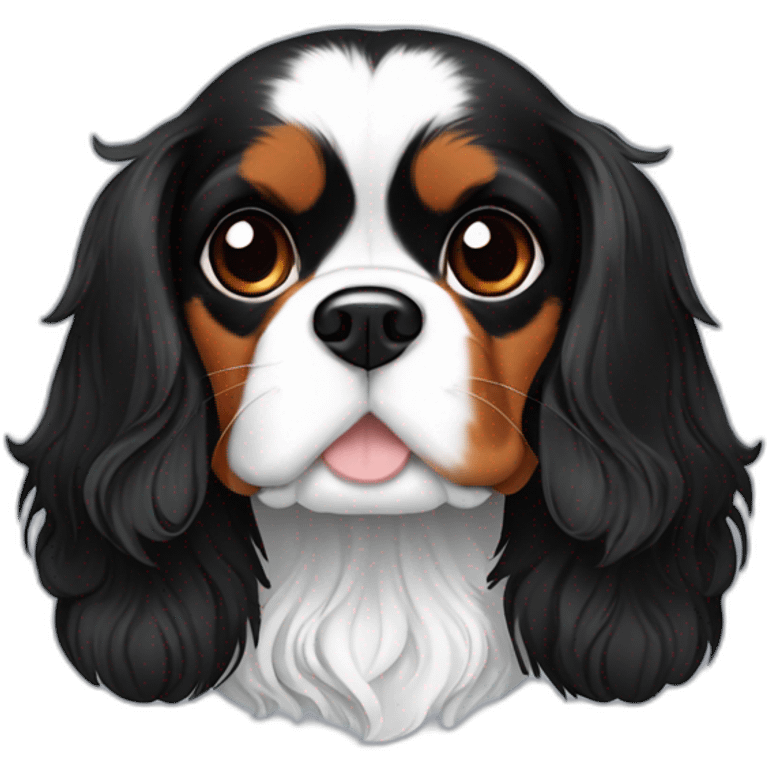 Cavalier King Charles Spaniel tricolor black emoji