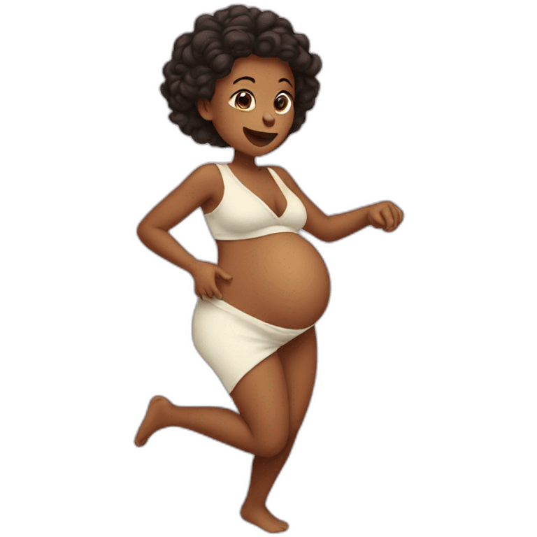 pregnant lady baby kicking emoji