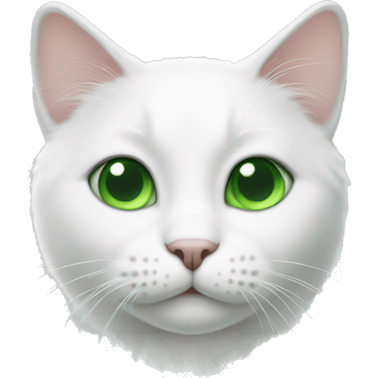 White cat with green eyes  emoji