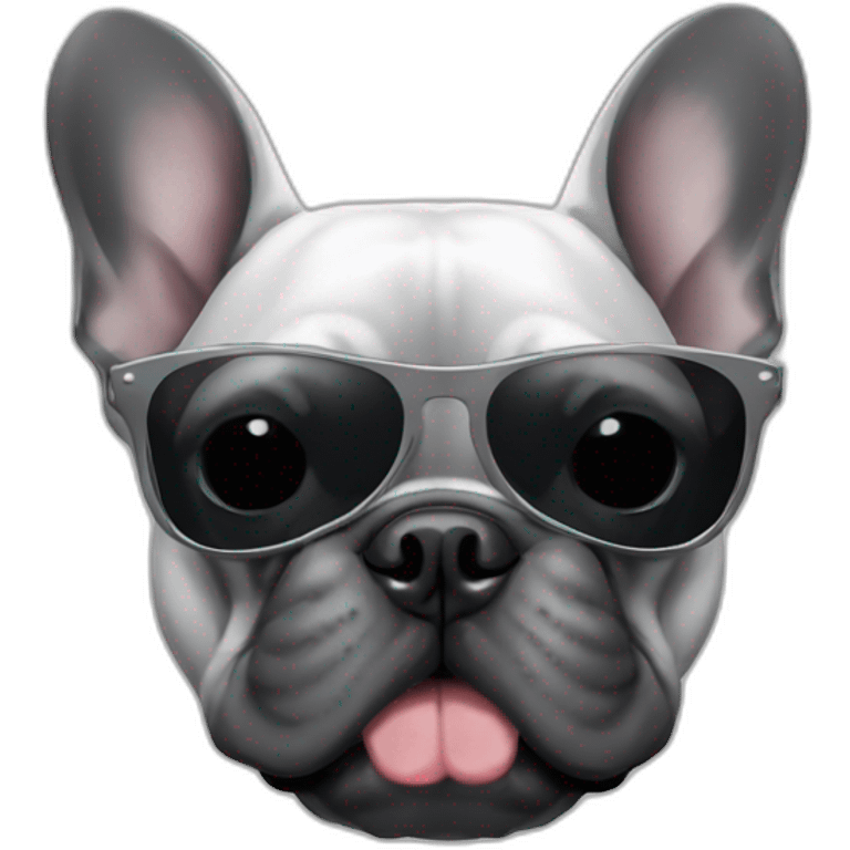 Dark grey French Bulldog with Sunglasses emoji