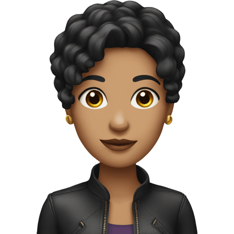 stylish female with black hair emoji