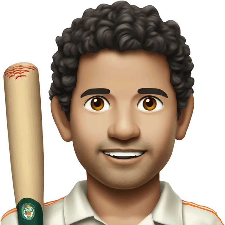 Sachin-Tendulkar with bat emoji