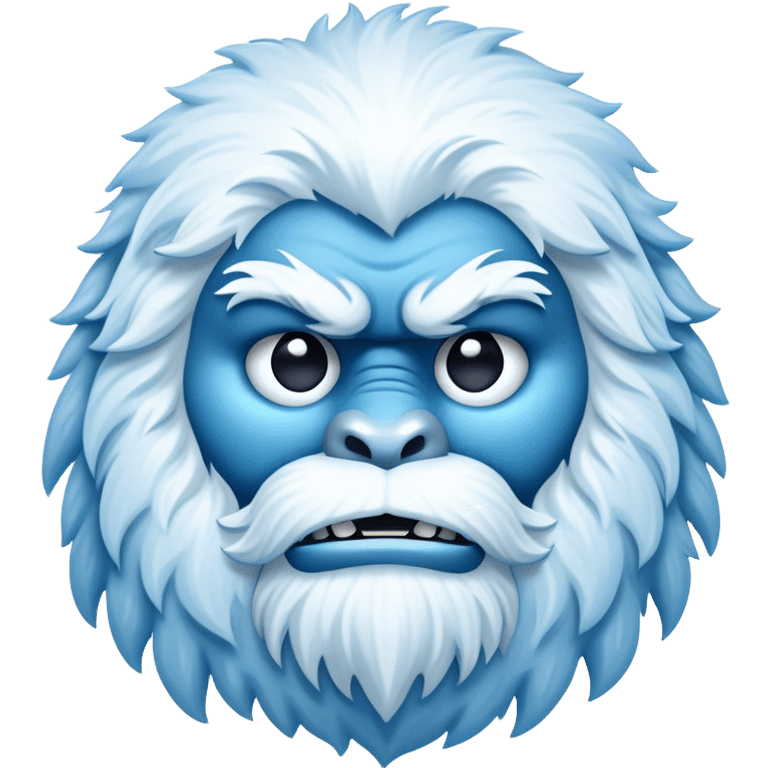 Cinematic Noble Yeti Portrait Emoji, Grand and enigmatic, with a towering, snow-dusted figure in pristine whites and cool blues, exuding ancient, mystical wisdom and stoic majesty, simplified yet exquisitely detailed with frosty textures, glowing with a gentle, icy outline that captures the awe-inspiring presence of a guardian of the frozen wilds! emoji