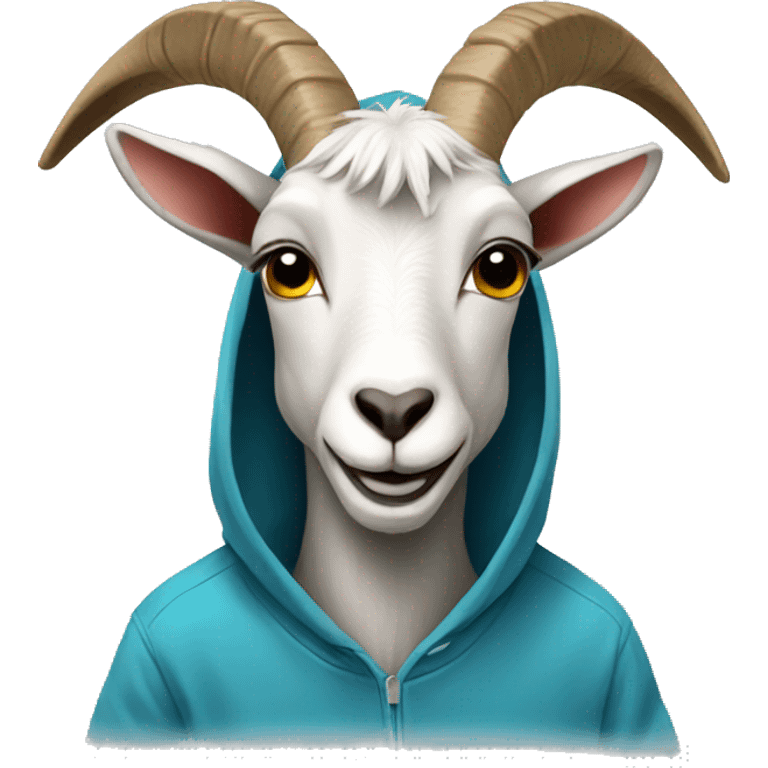 Goat wearing hoodie emoji