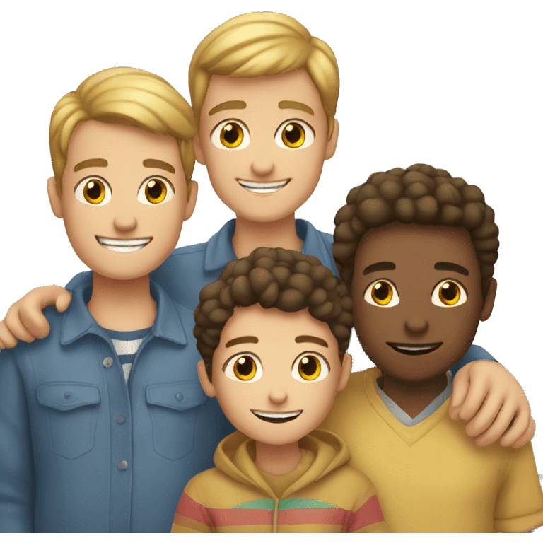 Cute boy with gay family emoji