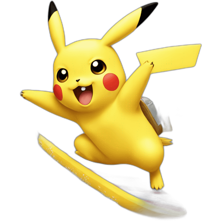 Pikachu surfing emoji