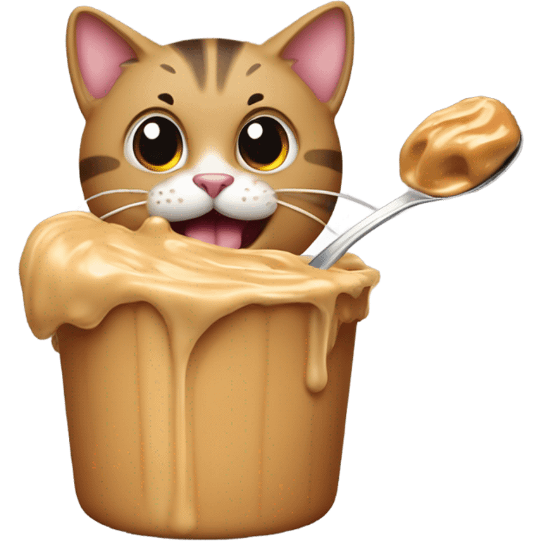 Cat sucking penut butter  emoji