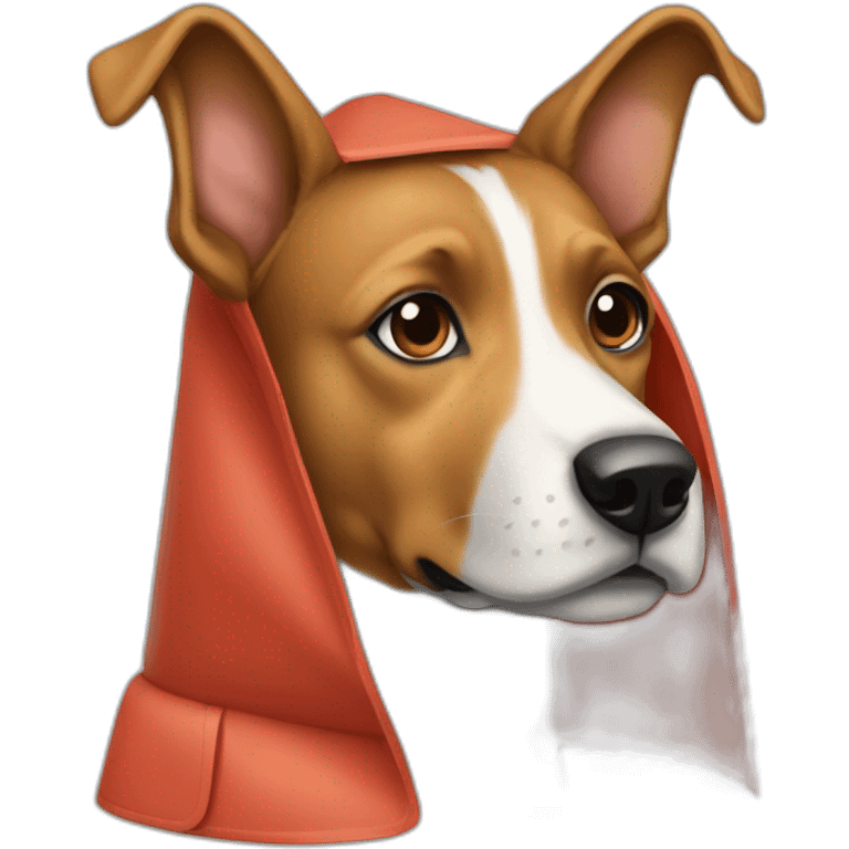 tri-colored-dog-earing-raincoat emoji