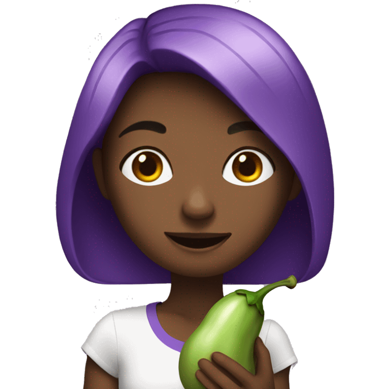 girl with eggplant  emoji