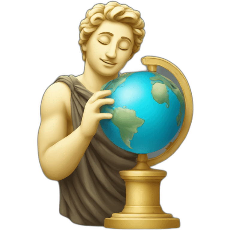 italian statue holding a globus emoji