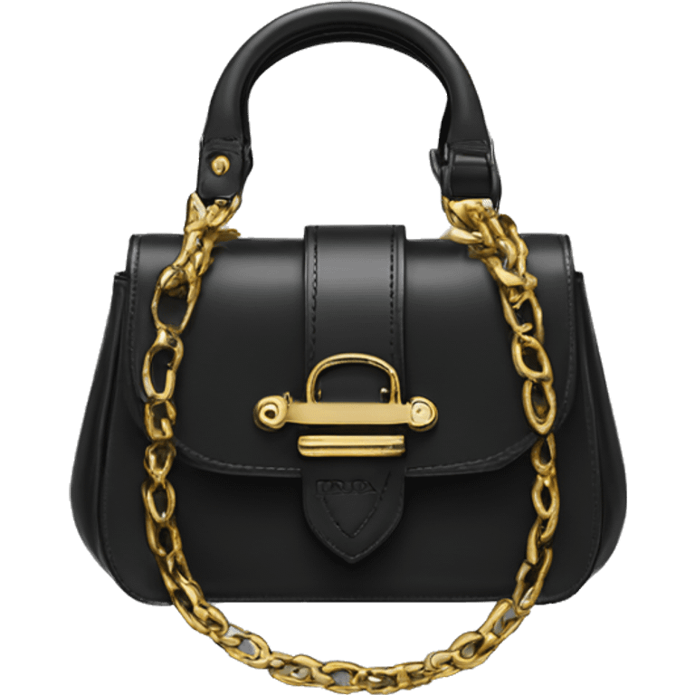 fancy black shoulder bag prada emoji