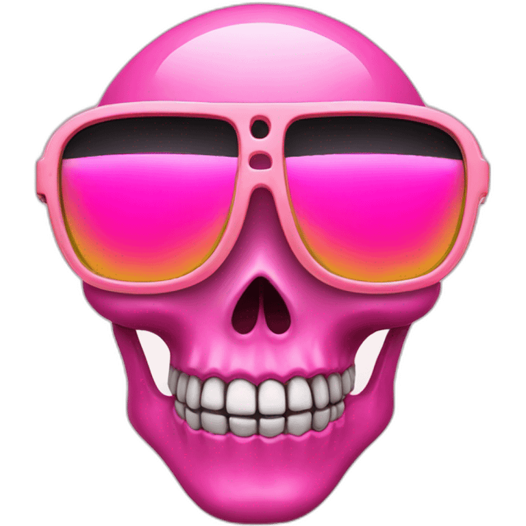 pink skull 80's sunglasses emoji