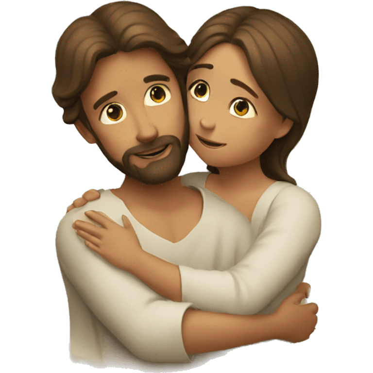 Jesus hugs a girl emoji