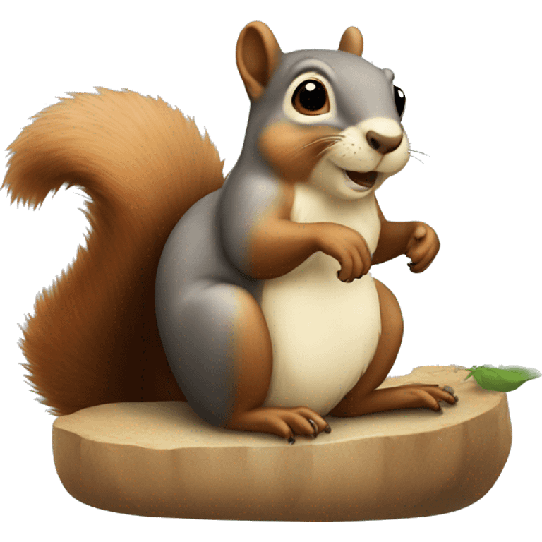 A Squirrel with a Seal  emoji