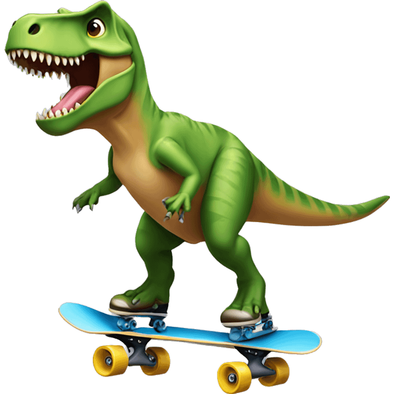 T-Rex skating emoji