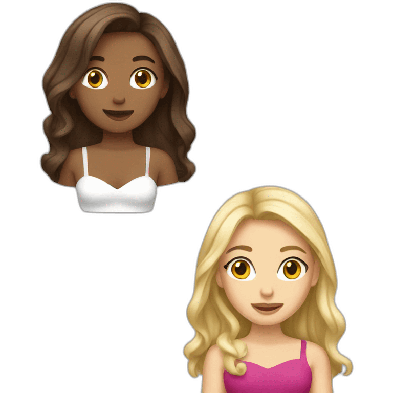 Sœurs blonde et brune  emoji