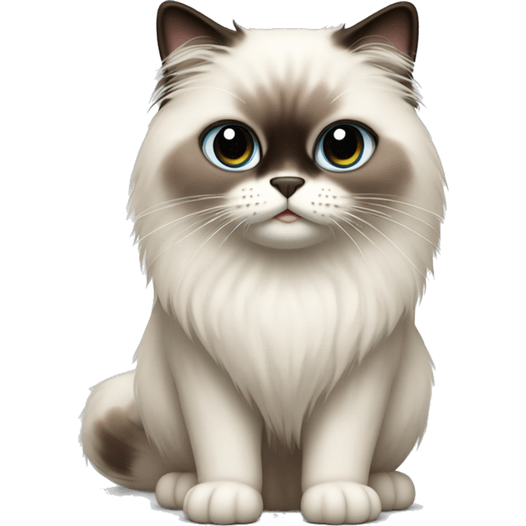 himalayan ragdoll cat with dark brown eyes, standing body emoji