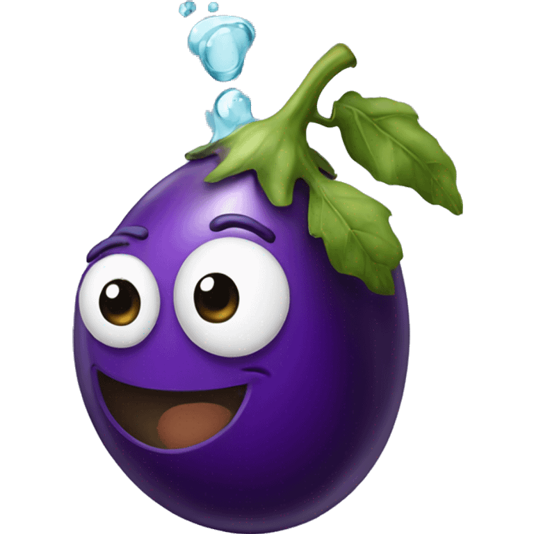 Eggplant water emoji