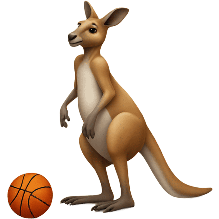 Kangaroo with a basketball emoji