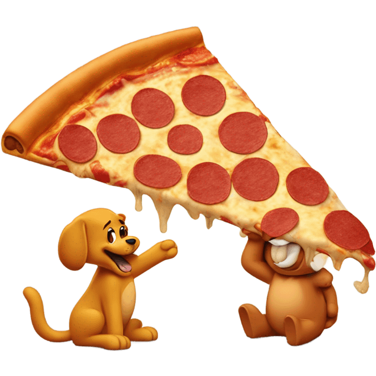 Garfield and odie eating pizza  emoji