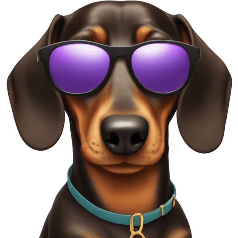 Dachshund with sunglasses emoji